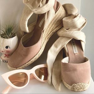 Zara dusty rose canvas espadrilles